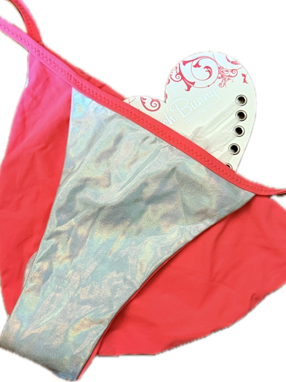Beach Bunny Hologram Coral Bikini Bottom nwt